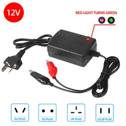 12V 1300mA Smart Battery Charger Rechargeable Sealed Lead Battery Charger EU US Plug With Clip For Car Truck Motorcycle X