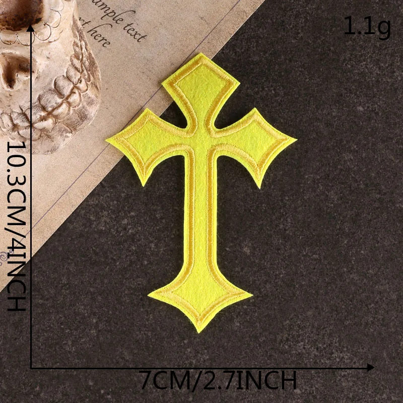 Patch Thermocollant Hard Rock Bibel Stich für Kleidung Eisen auf Kreuz Stickerei große Menge Lot Designer kleine Nähen DIY Schmelzbar – Detail 9