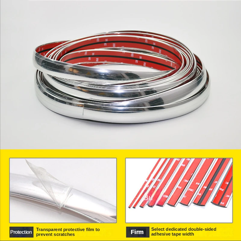 Car Body / door Protector Bumper Decorative Strip Auto Window Edge Trim Sticker Silver 4MM 6MM 9MM 15MM 21MM 25MM 30MM