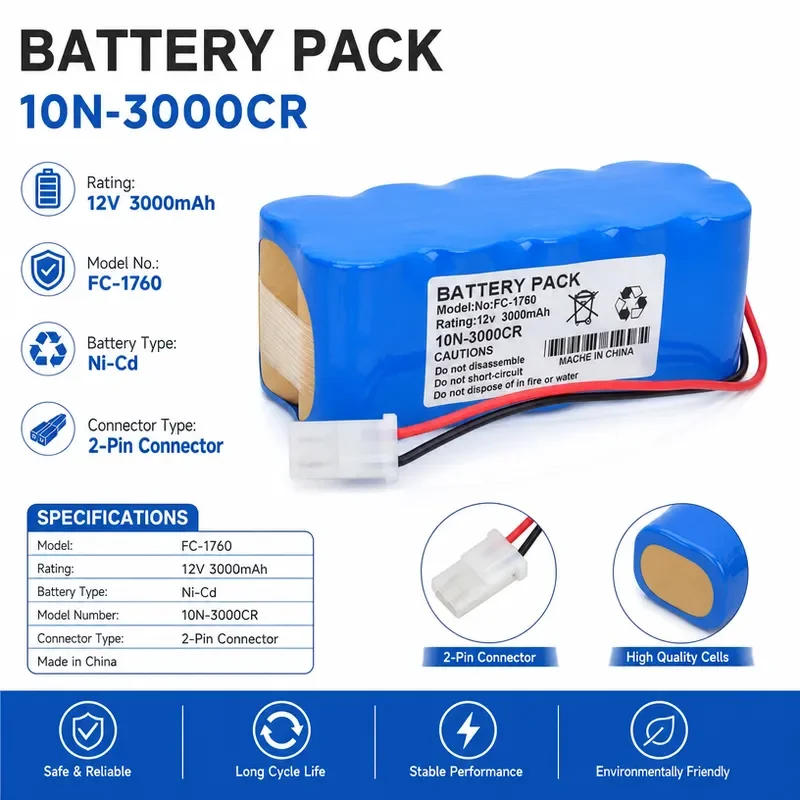 Replacement Battery for Fukuda FC-1760 10N-3000SCR FC-1700 Defibrillator High Capacity Rechargeable Power Supply
