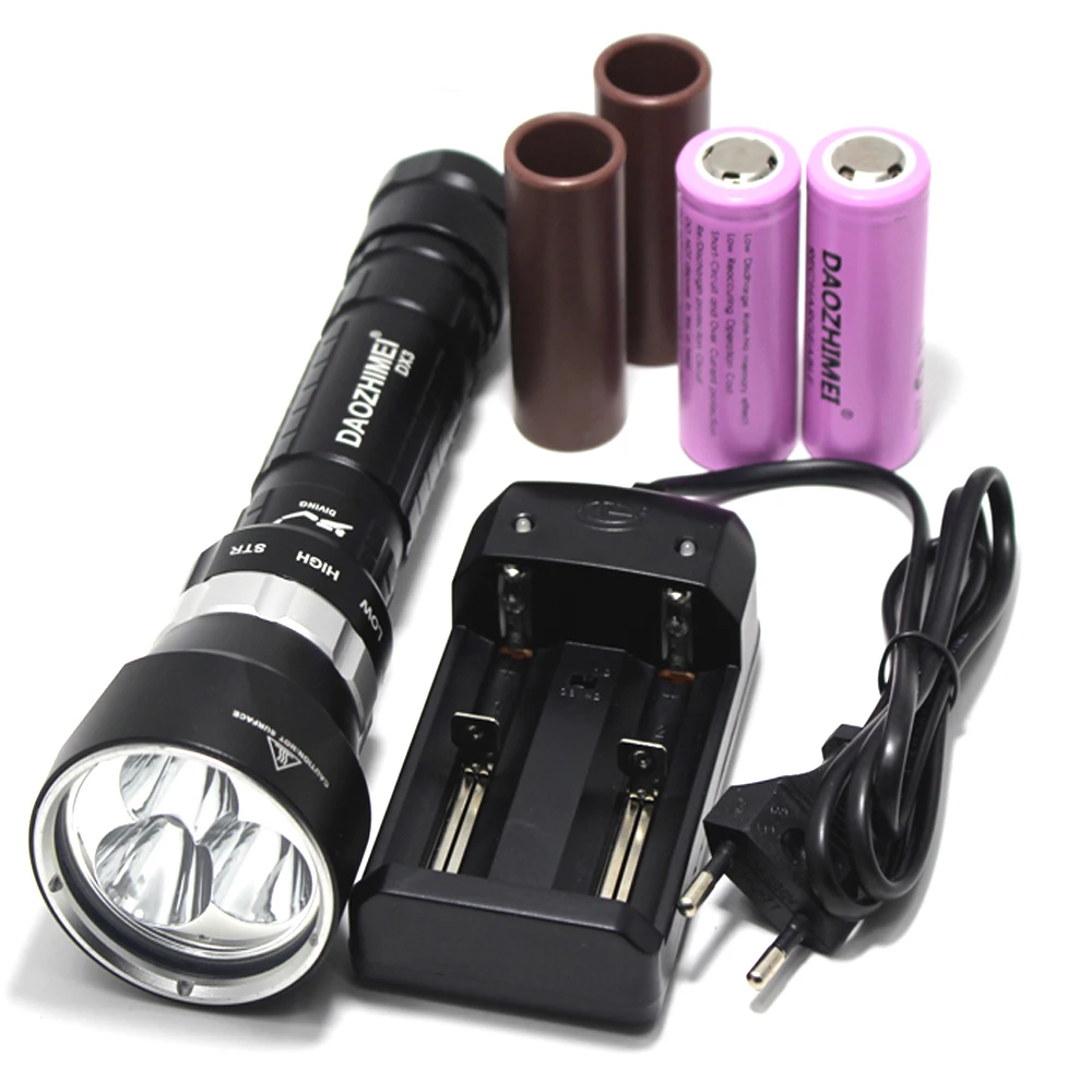 8000LM Underwater Dive Light led flashlight 5*L2 Diving lamp Torch Waterproof Lighting Lantern 26650 Tactics headlight