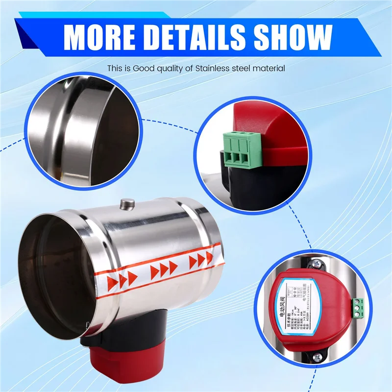 

ABMH-3X 220 В электрическая заслонка из нержавеющей стали электрический воздушный клапан моторизованный обратный клапан для 4-дюймовой трубы 100 мм