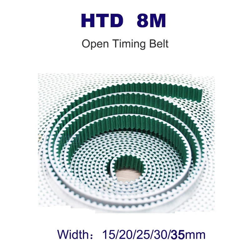 

1-10Meters HTD 8M Open Timing Belt Width 15mm 20mm 25mm 30mm 35mm White Polyurethane with Steel Wire PU Synchronous Belt Arc