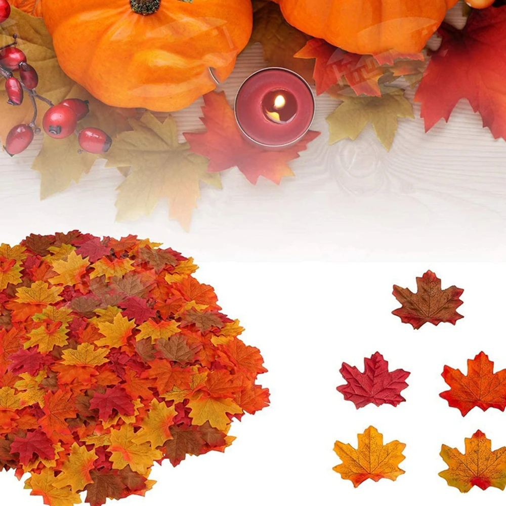 

Artificial Plants Flowers Silk Maple Leaf Halloween Festival Party Decoration Home Room Vase Table Yard Wedding Wreath Scrapbook