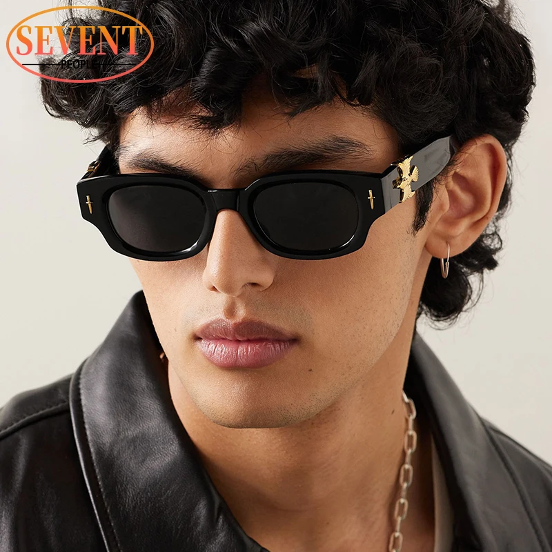 

Punk Soaring Eagle Sunglasses Men 2024 Luxury Brand Designer Fashion Rectangle Sun Glasses For Women Steampunk Shades Eyewear