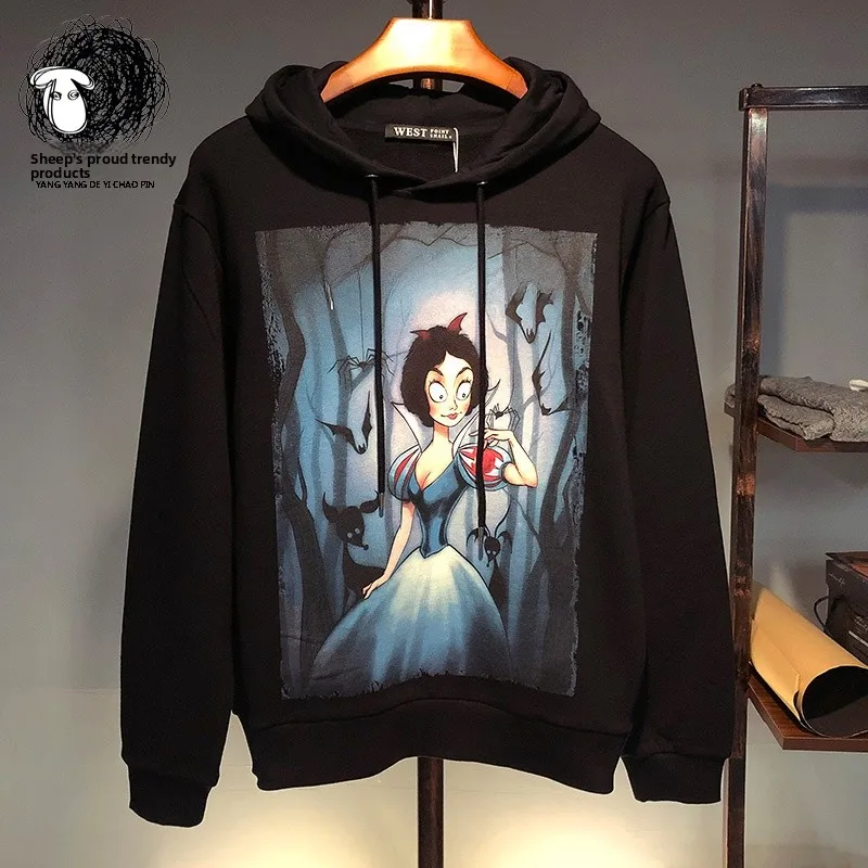 

Модная толстовка-худи Snow White из хлопка свободного кроя, молодежная повседневная одежда, зимняя, удобная, немнущаяся, износостойкая