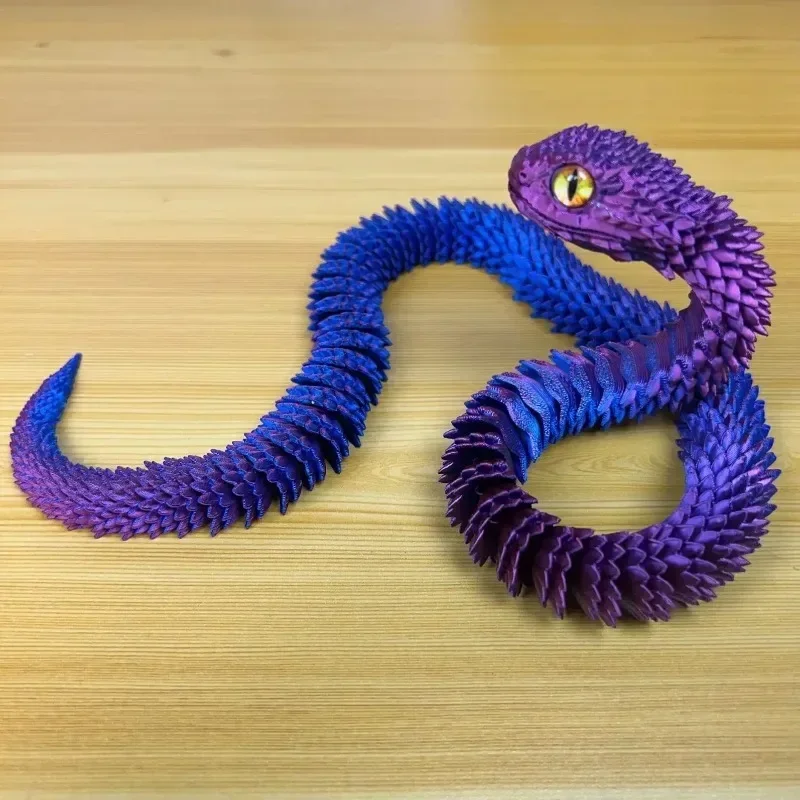 3D Printed Snake Home Desk Ornament Rotatable Office Realistic Snake Statue Table Decoration Landscape Figurines Accessorie