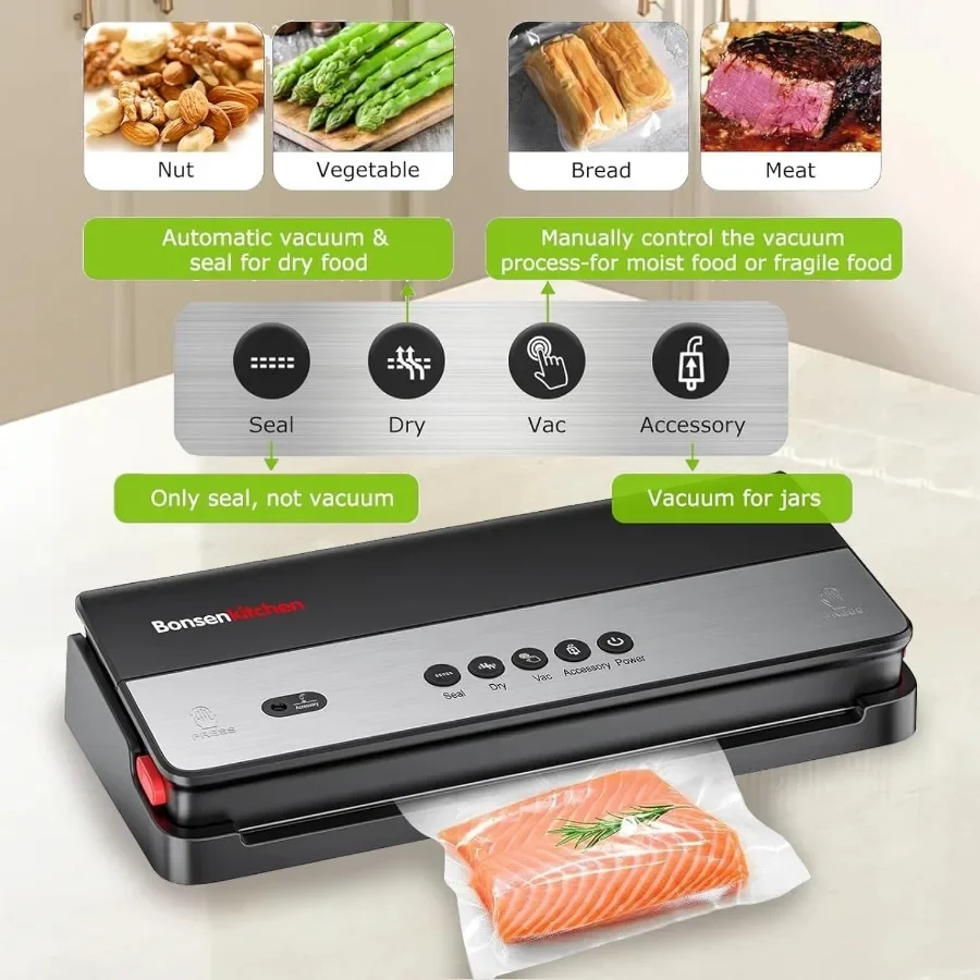 真空シーラー 多機能 内蔵カッター バッグ収納 省スペースで持ち運び可能 高速動作 グローフィッシュテクノロジーバンドル