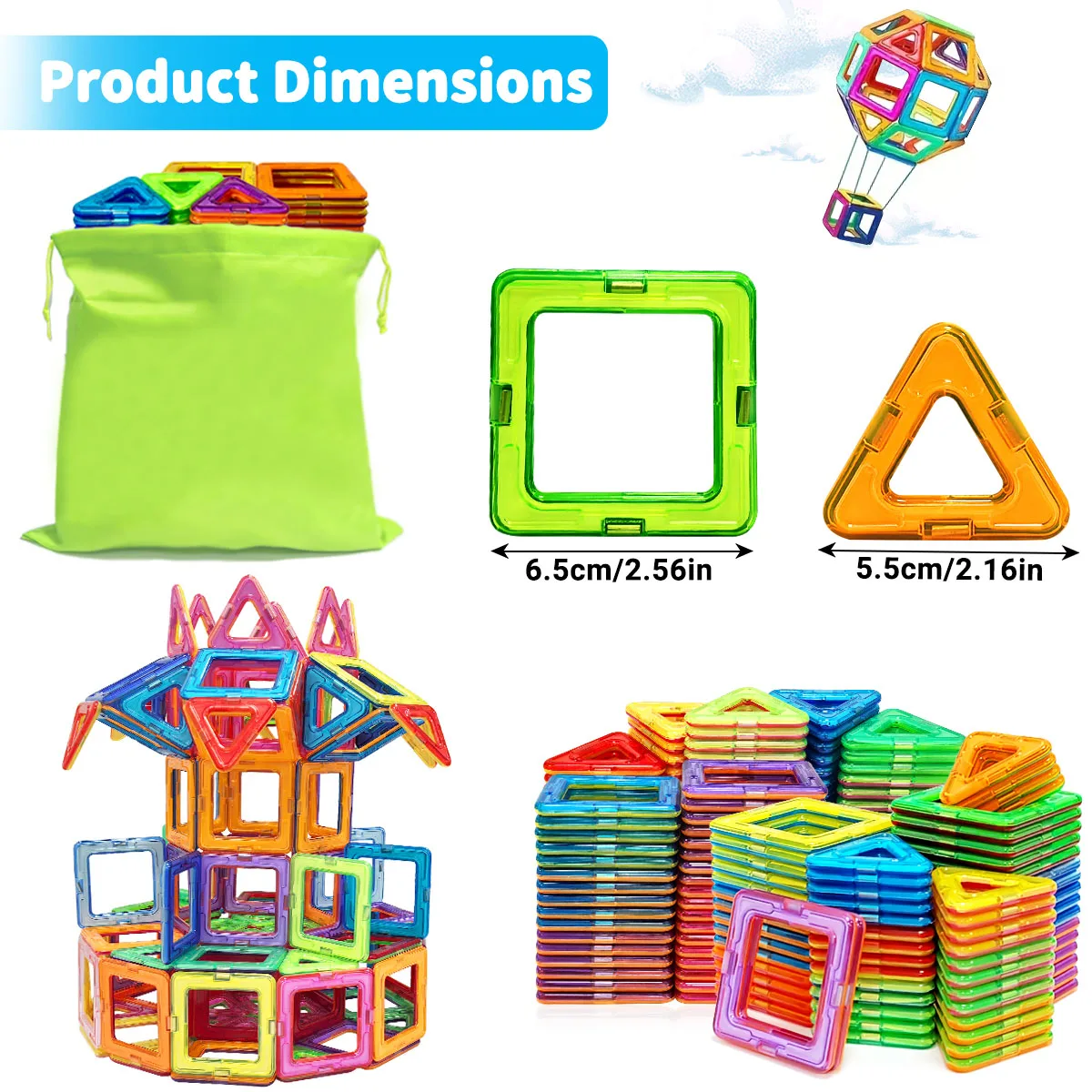 Blocos de construção magnéticos, brinquedos magnéticos diy, brinquedos de haste de tamanho grande, brinquedos de construção, brinquedos magnéticos educativos de aprendizagem