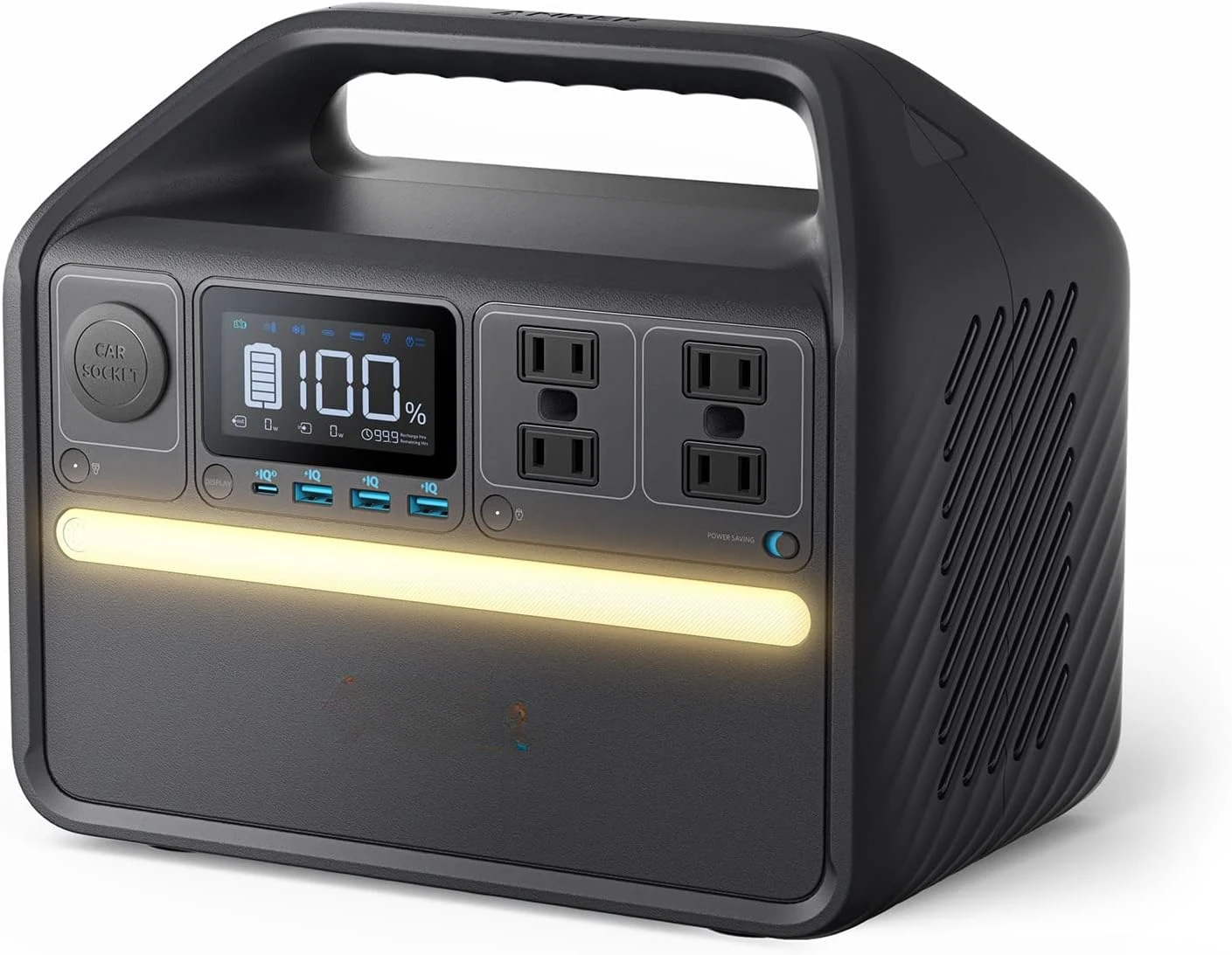 

Portable Power Station,Solar Generator,with LiFePO4 Battery Pack,9-Port Powerhouse,4 AC Outlets,LED Light Outdoor Camping,RV