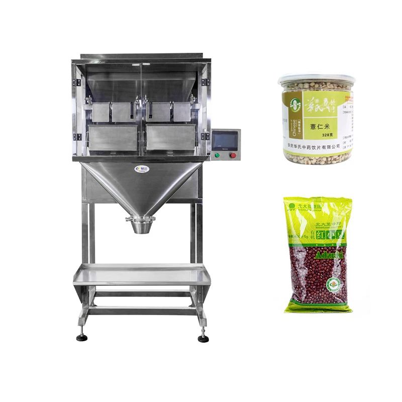 Seed Rice Pasta Food Granule Two Weighing Hopper Semi-Automatic High-Accuracy Filling Bags Pouches Packing  hine