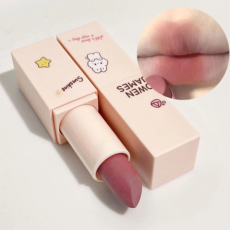 Matte Lipstick Nude Lip Tint Non-stick Cup Lipstick Cosmetics Long Lasting Silky Texture Lip Rouge Sexy Red Lips Korean Make Up