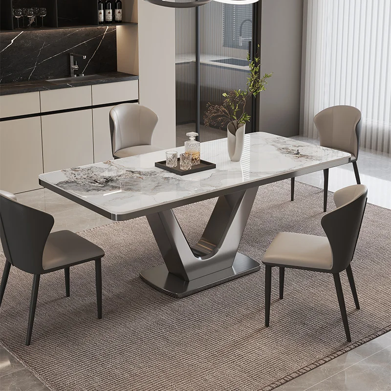 تصميم الديكور طاولات الطعام الفاخرة مطعم المطبخ الحديث طاولات الطعام مركز الرخام الأبيض Mesas De Comedor الأثاث