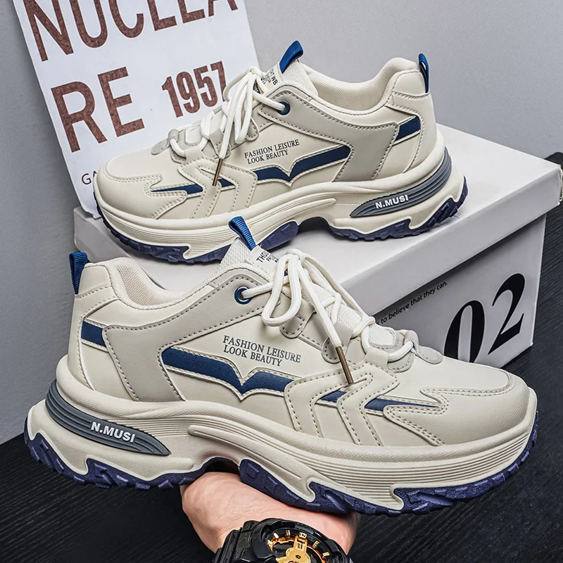 

Chunky sneakers four seasons breathable lightweight outdoor running shoes fashion non slip soft sole studnets speed sports shoes