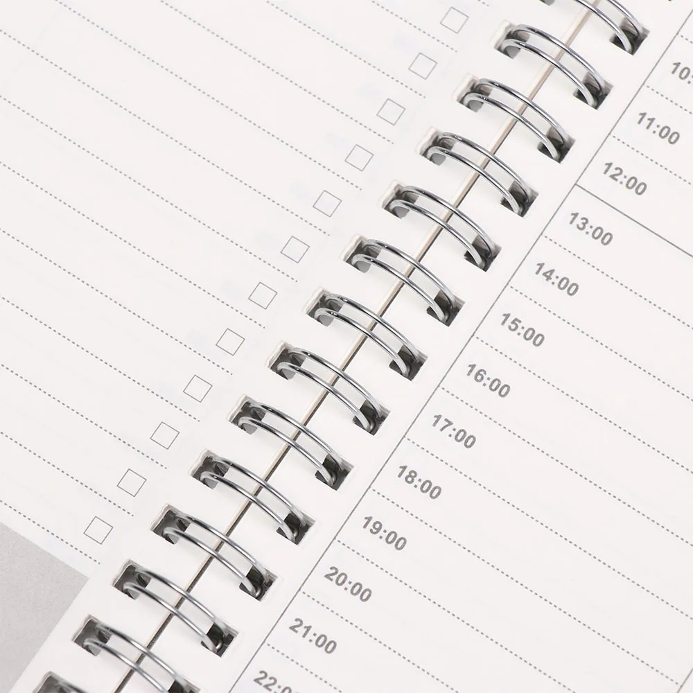 Plano semanal mensal Caderno espiral Material escolar Programação de memorando