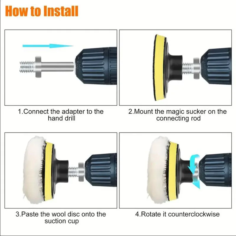 5 stücke Premium Auto Wachs Polier pads Wolle Auto Polieren Wachsen 3/4/5/Zoll Polieren Rad Pads Auto Paint Care Polier pad – Detail 12