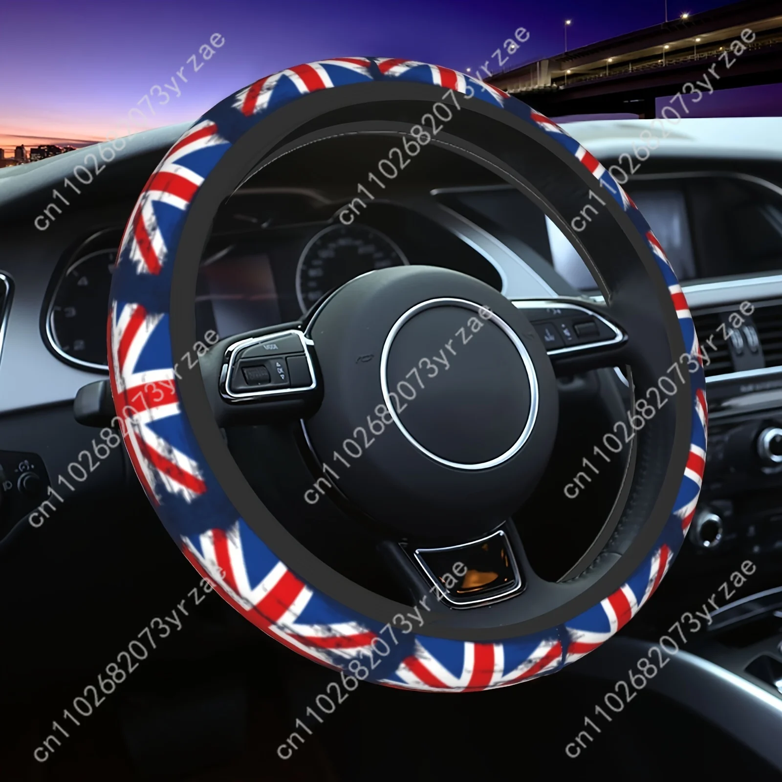 

British Flag Car Steering Wheels Cover Universal Type Environmental Friendly Comfortablenon-slip Breathable Steering Wheel Wrap