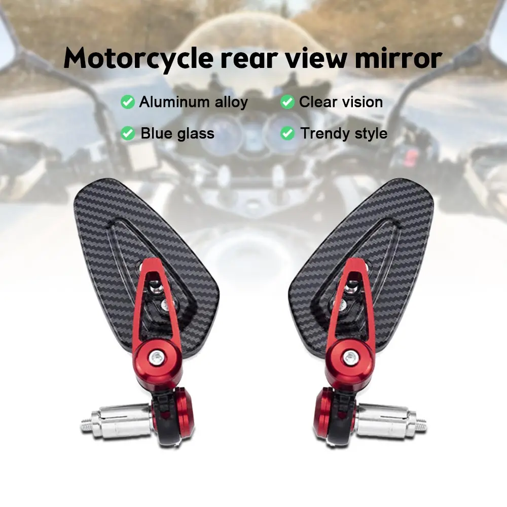 2022 New Motorcycle Rearview Mirror Carbon Fiber Pattern Handlebar Mirror Modified Inverted Rear Mirror Motorbike Accessories