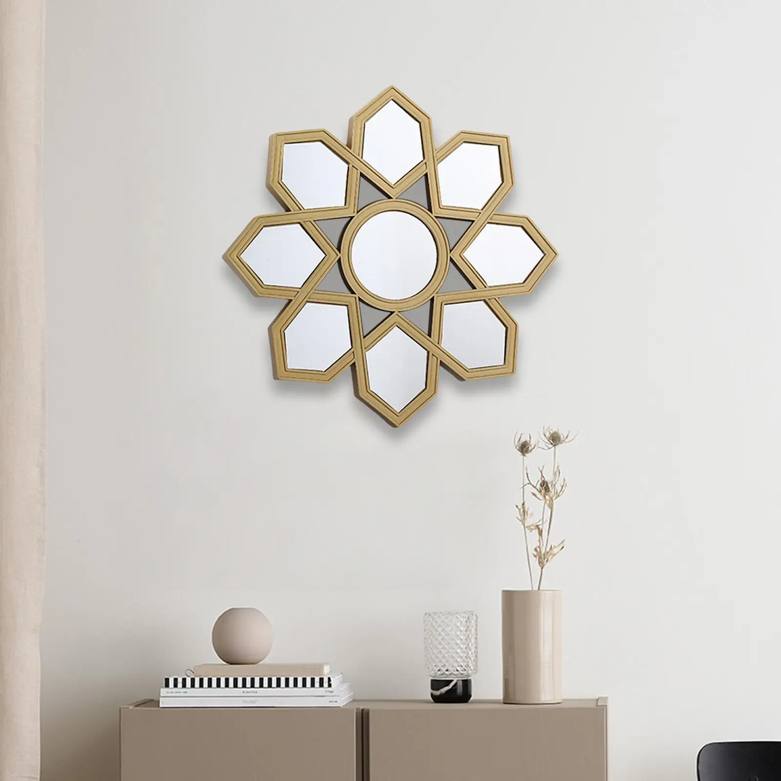 Wall Mounted Mirror Photo Props Decorative Mirror 25cm Round Makeup Mirror for Entryway Hallway Corridor Art Decoration