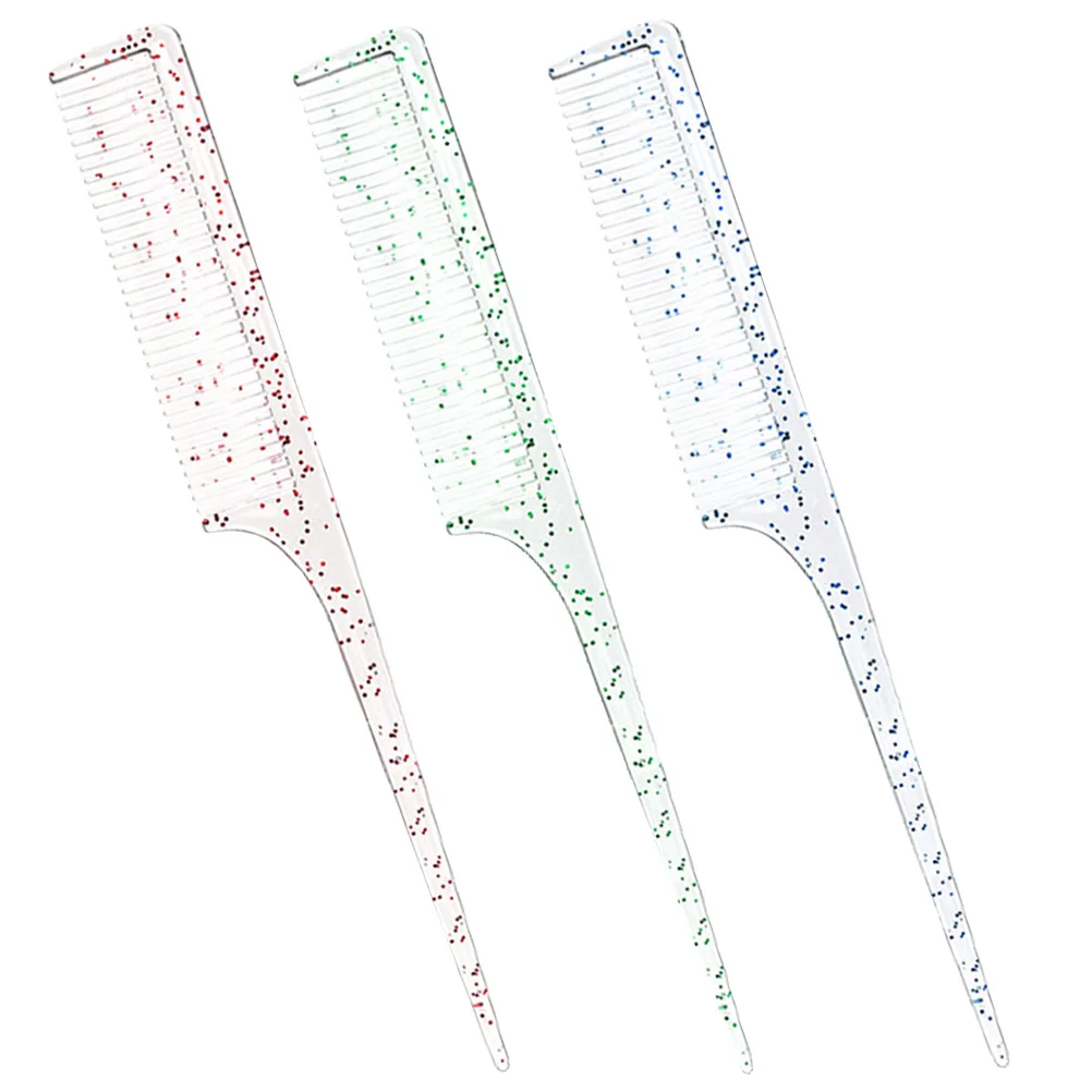 

3 шт. пластиковая расческа для хвоста, прочный инструмент для укладки волос для салона и домашнего использования, простая в использовании расческа для пробора и плетения крысиного хвоста