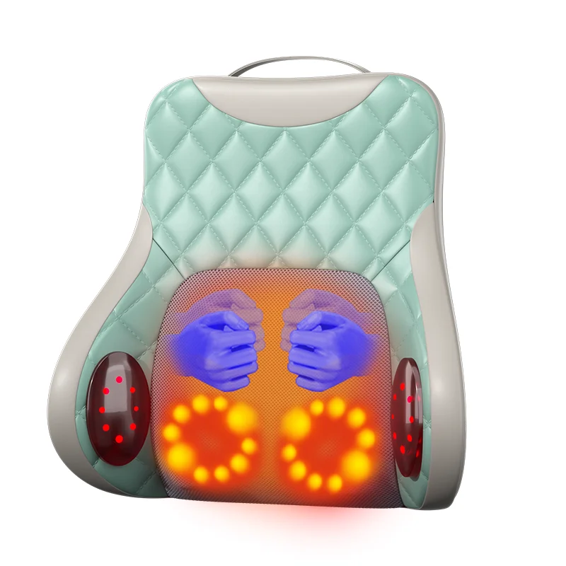 Multi-functional Lumbar Massager, Shoulder Neck Waist Back Hip Leg Kneading, Beating, Vibration, Electric Massage Cushion Pillow
