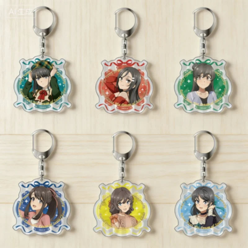 

Anime Rascal Does Not Dream of Bunny Girl Senpai Cosplay Acrylic key chains Sakurajima Mai bag decorations Fans gift