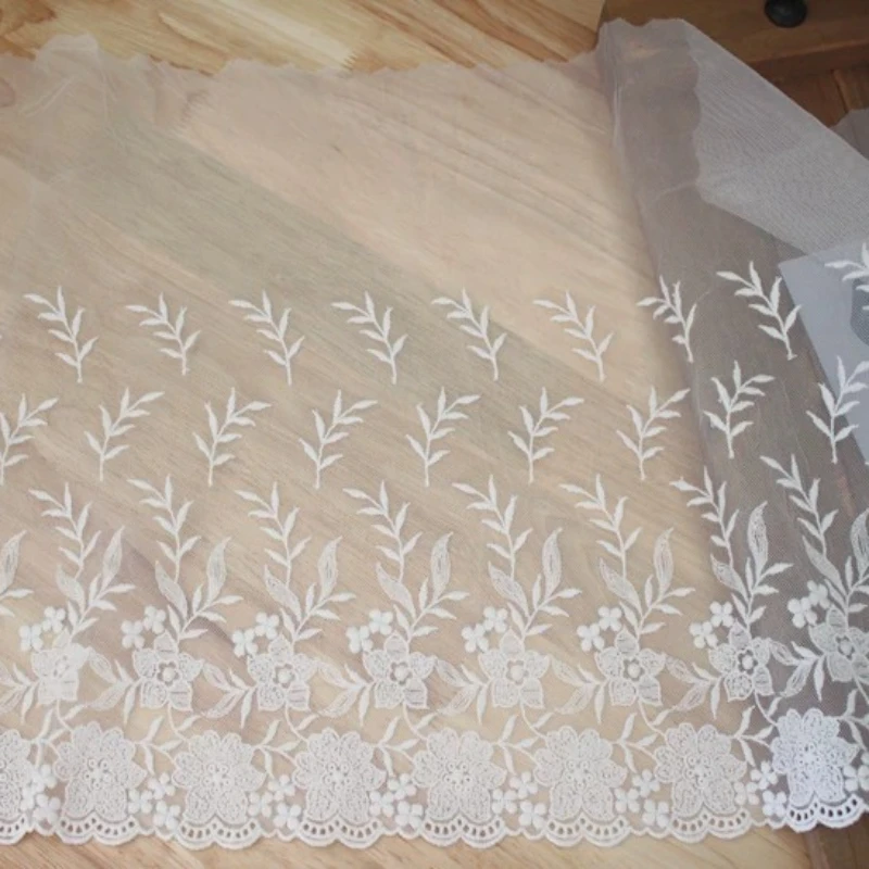 33,5 cm breites, mit Blumen besticktes Spitzenband zur Dekoration von Kleidern, Kleidung, DIY-Bastelbedarf, Handarbeiten, Nähzubehör – Detail 5