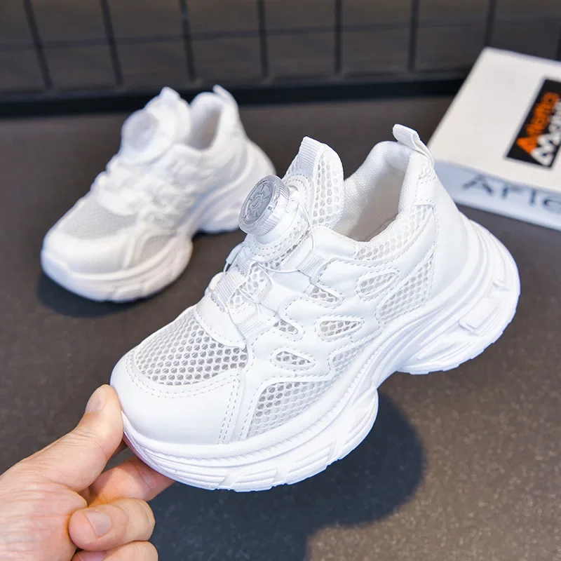 Frühling Herbst Jungen Mädchen Atmungsaktive Mesh Dad-Schuhe Kinder Weiche Sohle Rutschfeste Schul-Sneaker Kinder Freizeit Laufschuhe Sportschuhe – Detail 4