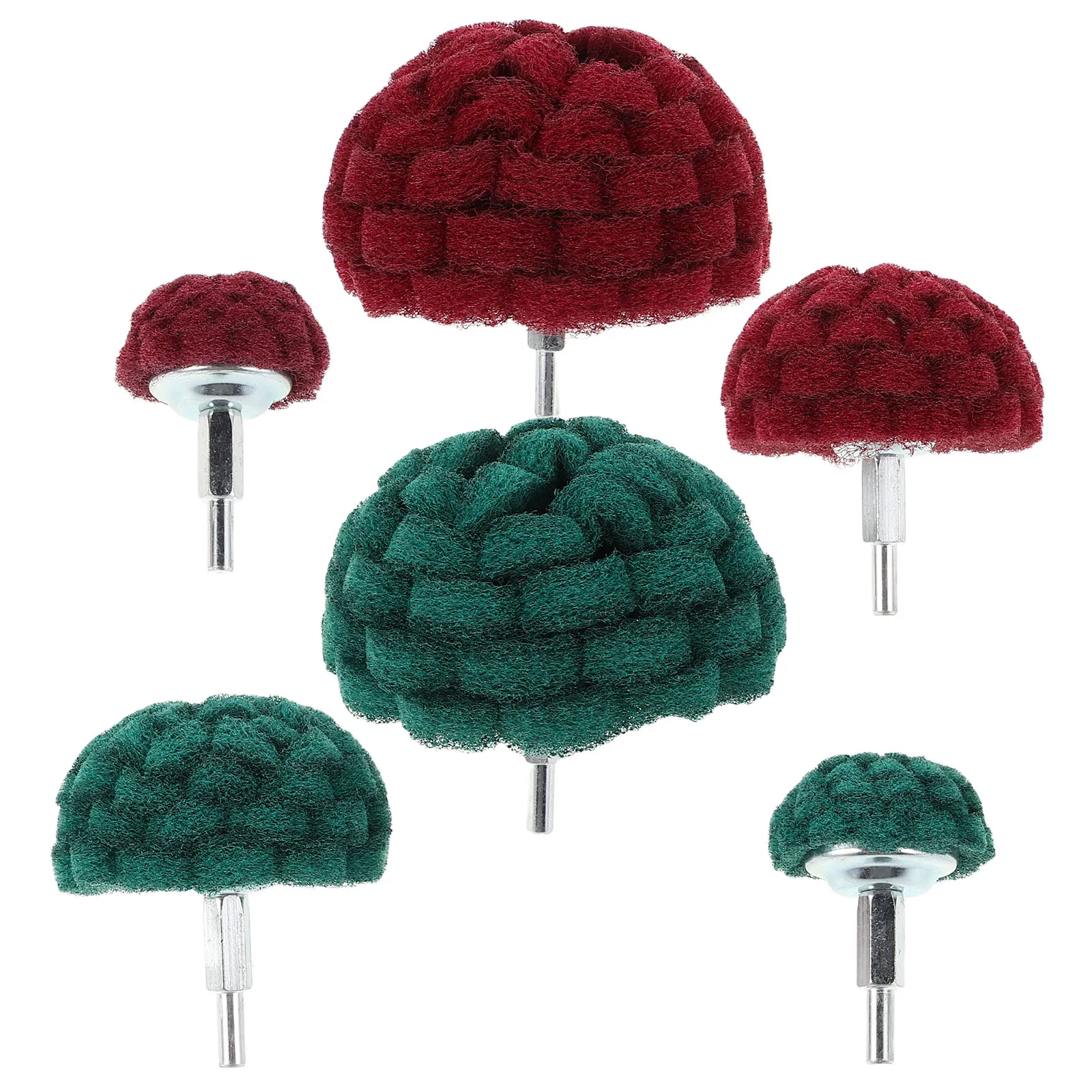

6pcs Mushroom Shaped Polishing Heads Buffing Wheels For Drill Stainless Steel Abrasive Sanding Mop Nylon Fiber Grinding