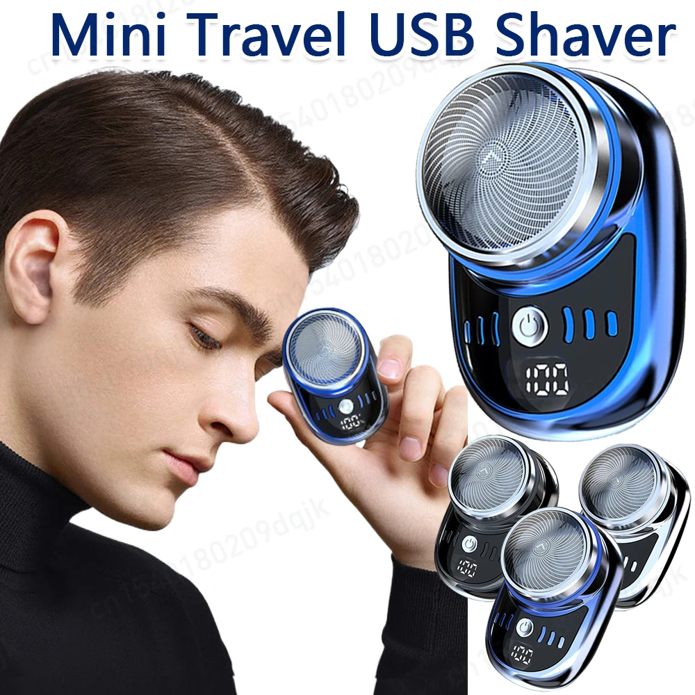 Electric Shaver Charging Mini Pocket Travel Razor Portable Wireless Shaver Facial Beard Body Hair Trimmer with Digital Display