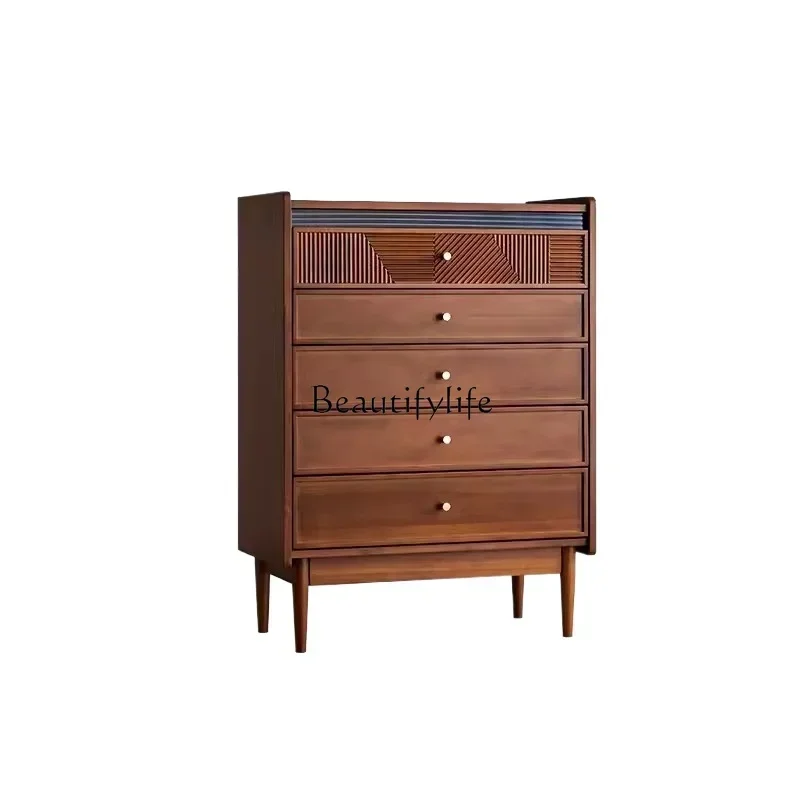 

LD33Solid Wood Chest of Drawers Bedroom Tailstock Storage Living Room Chest of Drawer Vintage Chest of Drawers