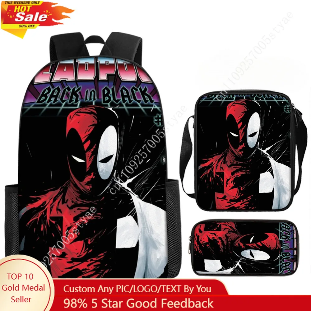 

Marvel 3 Set Bookbag Amazing Spiderman Backpack Casual Bag Daily Bags Cosplay Travel Schoolbag Crossbody Bag Pencilbox