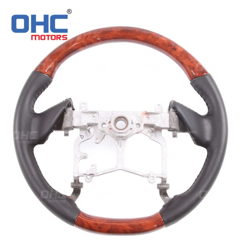 For  Prado, smooth peach wood car steering wheel modified into a racing