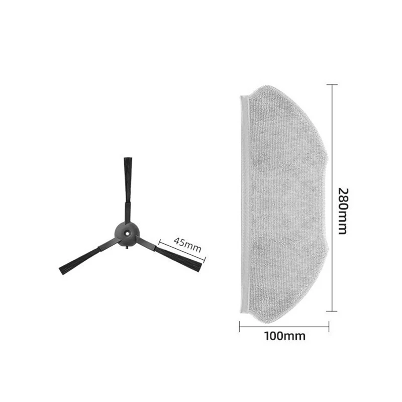 For 360 Qihoo Sweeper S10 X100 MAX Side Brush Rag Replacement Consumables-ABSW