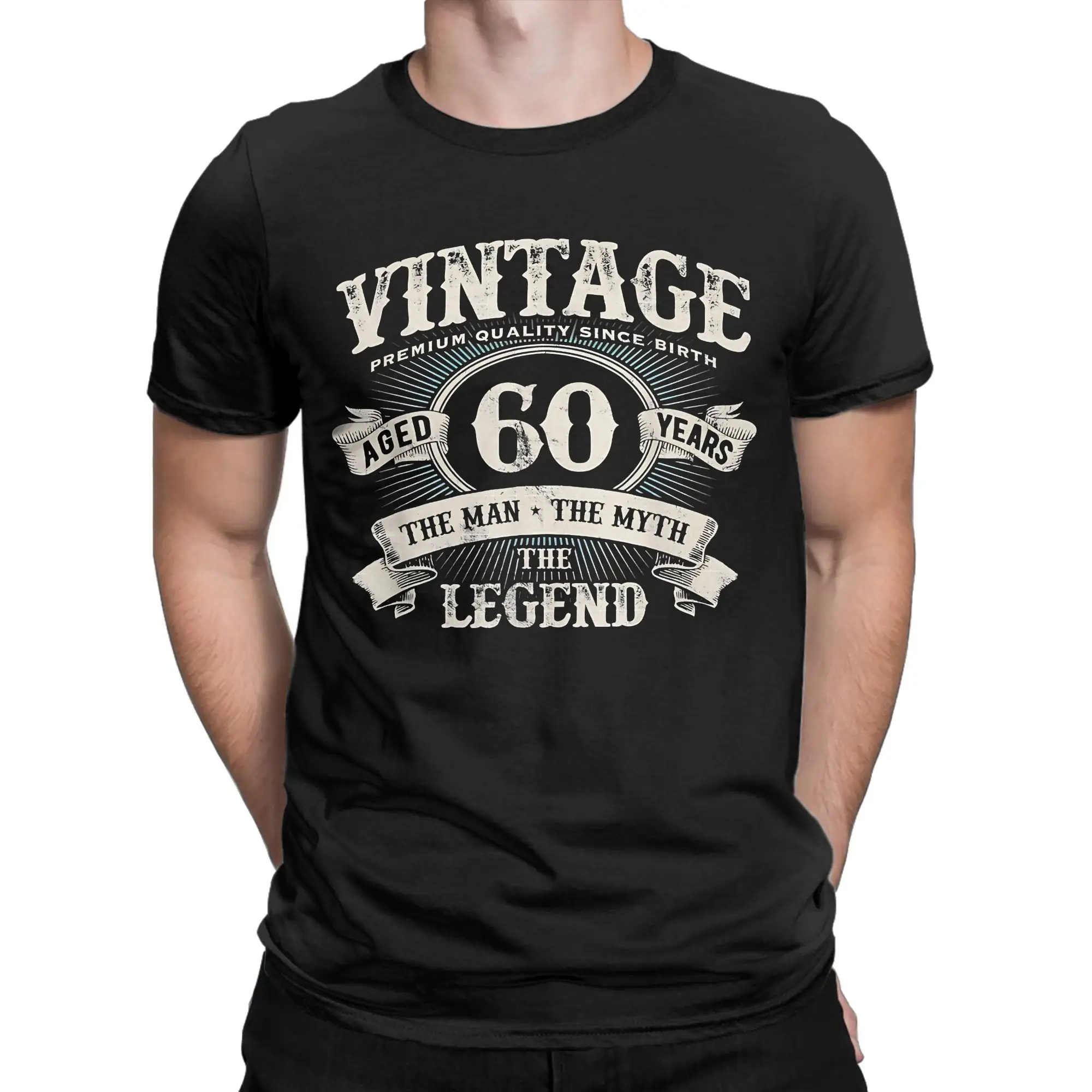Vintage Premium Dude 60 Years Old Made In 1959 T-Shirt Men's Cotton T Shirts Summer O Neck Popular Tee Shirt Plus Size Clothes