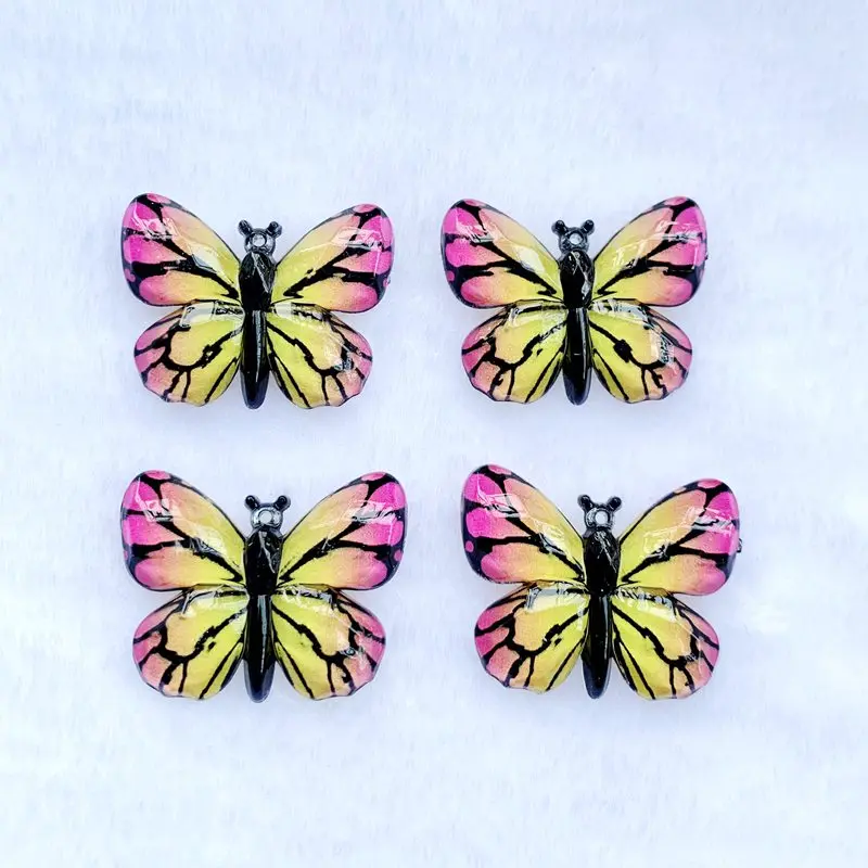 DIY12pcs Colorful Butterfly Flat back Rhinestone and Appliques DIY Wedding scrapbook Mobile phone flat back  crystal butterfly