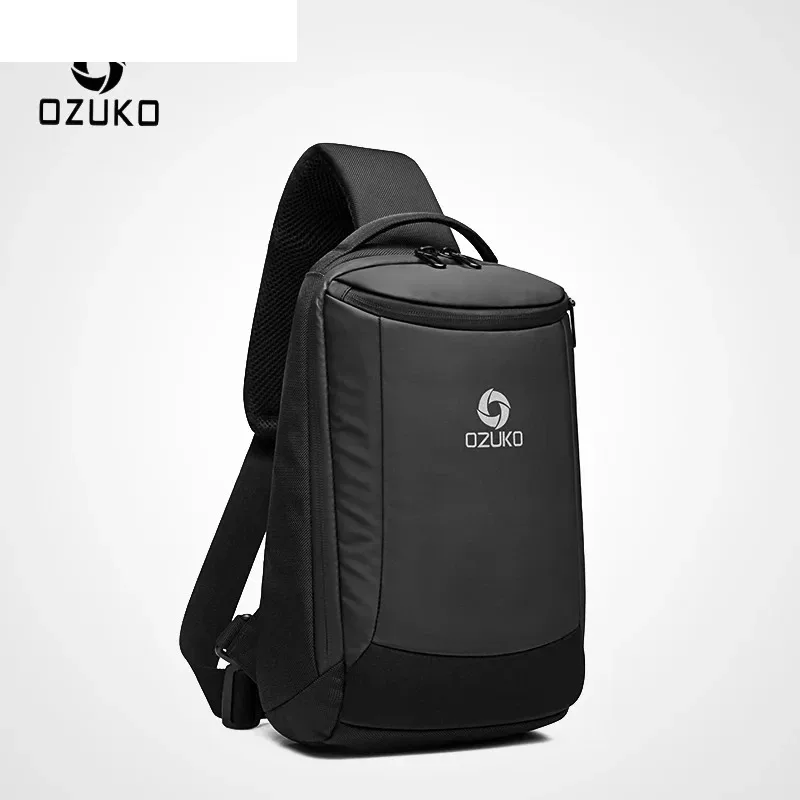 Ozuko Luxe Usb Opladen Sling Tas Waterafstotende Crossbody Tas Mannelijke Grote Capaciteit Schoudertas Korte Trip Boodschappers Tassen