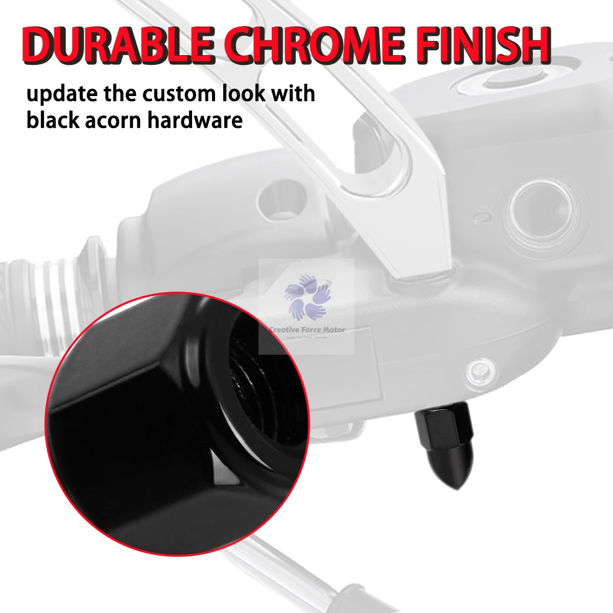 5/16"-24 Rückspiegel Mutter Motorrad Lenker Spiegel Acorn Mount Kit für Harley Sportster 1200 883 Softail Road King Dyna – Detail 6