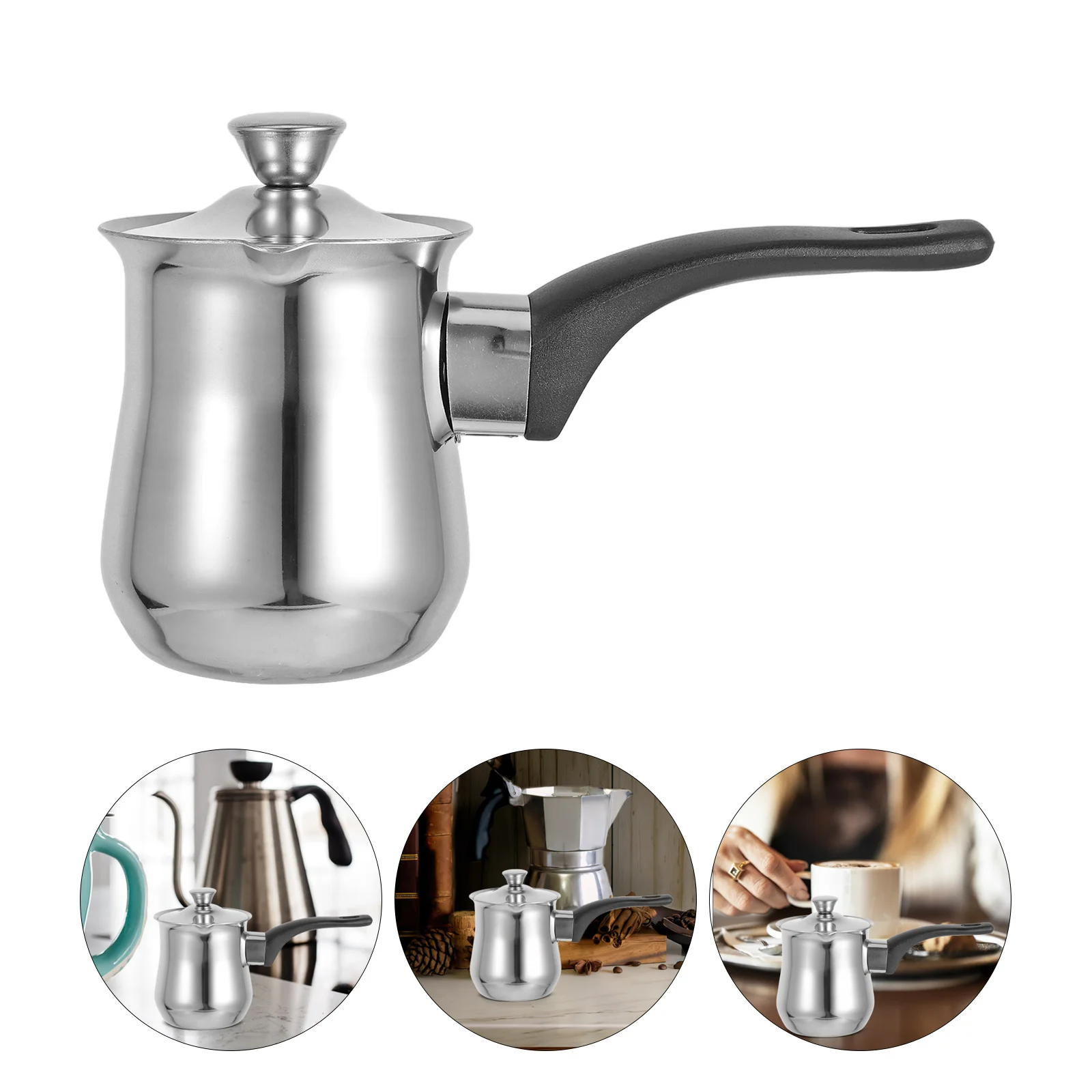 

180Ml Stainless Steel Turkish Coffee Pot For Stovetop Milk Warmer Tea Chocolate Melting Portable Induction Compatible Kitchen