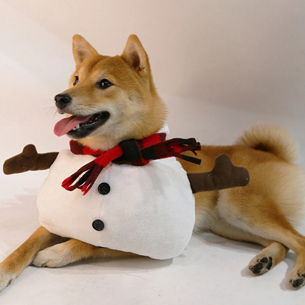 Christmas Pet Snowman Costumes Dog Fancy Dress Clothes for Small Medium Dogs New Year Christmas Pet Coat Chihuahua Clothing