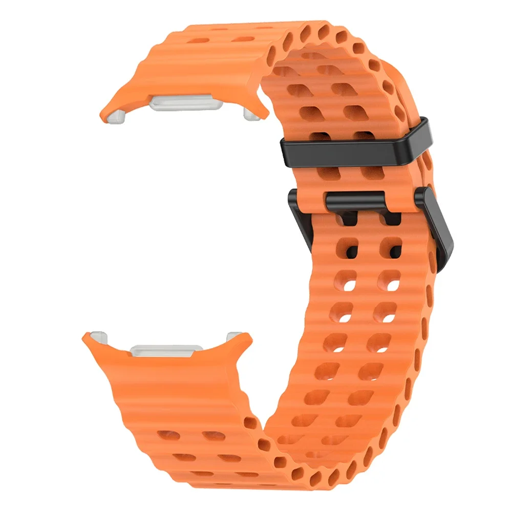 Силиконовый спортивный ремешок для Samsung Galaxy Watch Ultra 47 мм, дышащий ремешок-петля для Galaxy 47 мм, ультра без зазоров, браслет с изогнутым концом