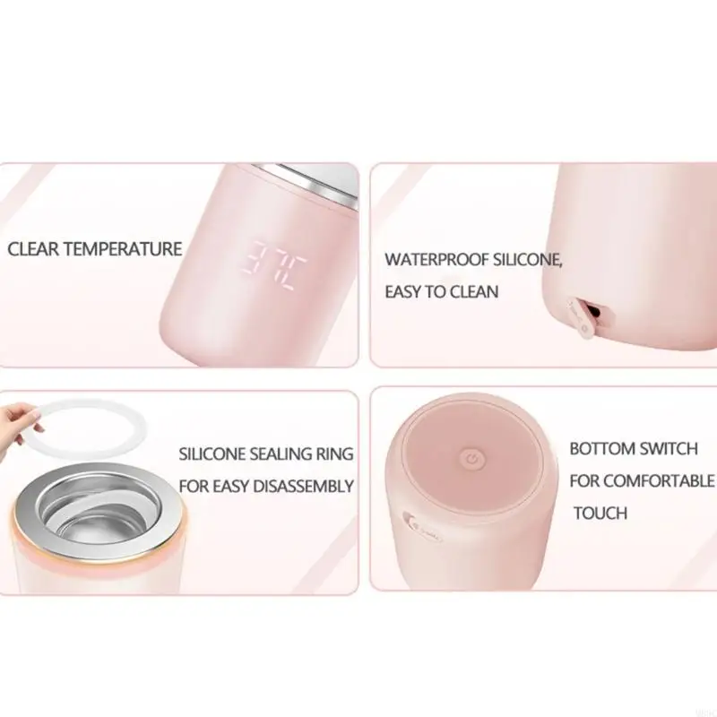 M89C Electric Bottle Warmer Rechargeable Bottle Warmer Convenient & Compact Milk Warm Machine for Travel Feeding Durable