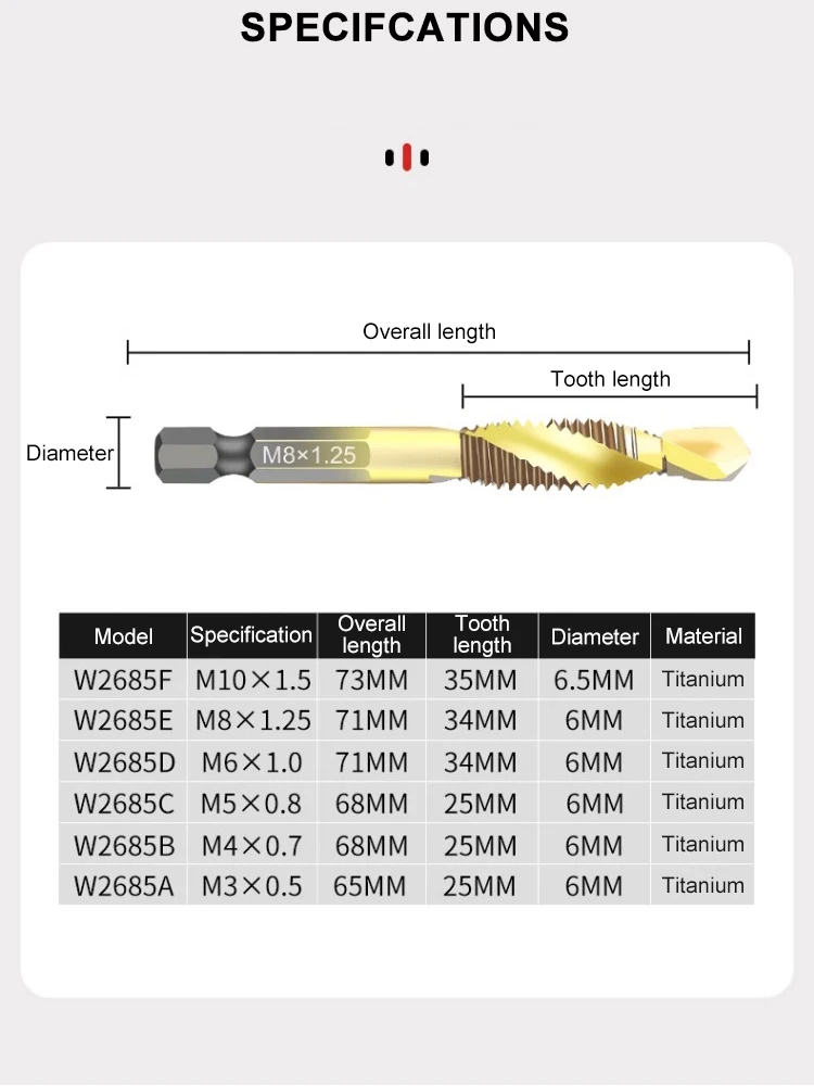 Imagem -06 - Wyns-high-velocidade Steel Titanium Broca Grupo Máquina Integrada Tapping Screw Tap Open Tool Grupo 6542 Pack