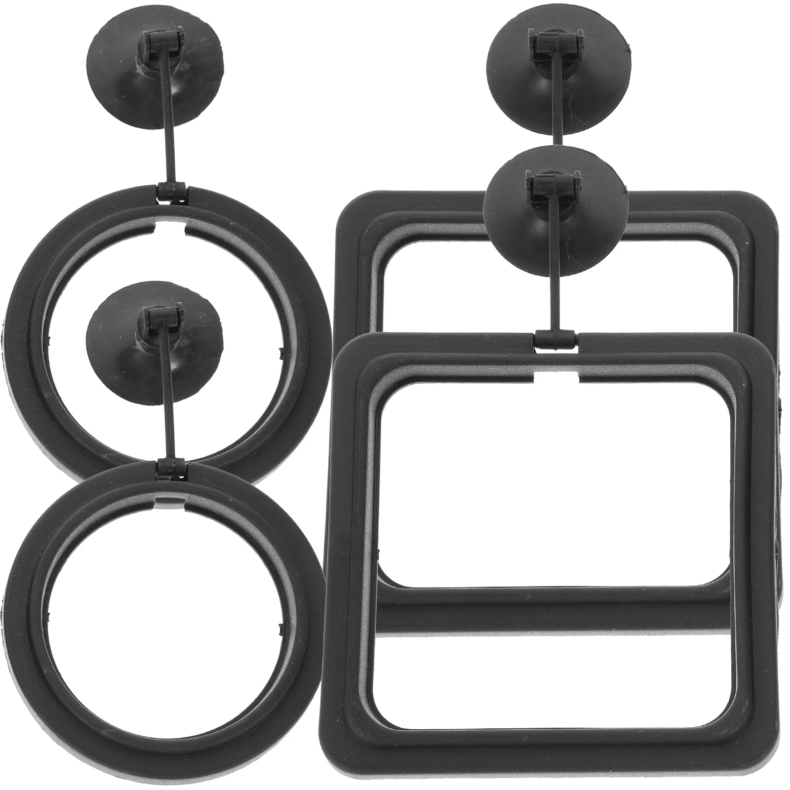 

4pcs Ring Tank Accessory Black Fish Tank Fish Feeders Square Round Floating Feeder Rings Durable Aquarium Pet Supplies