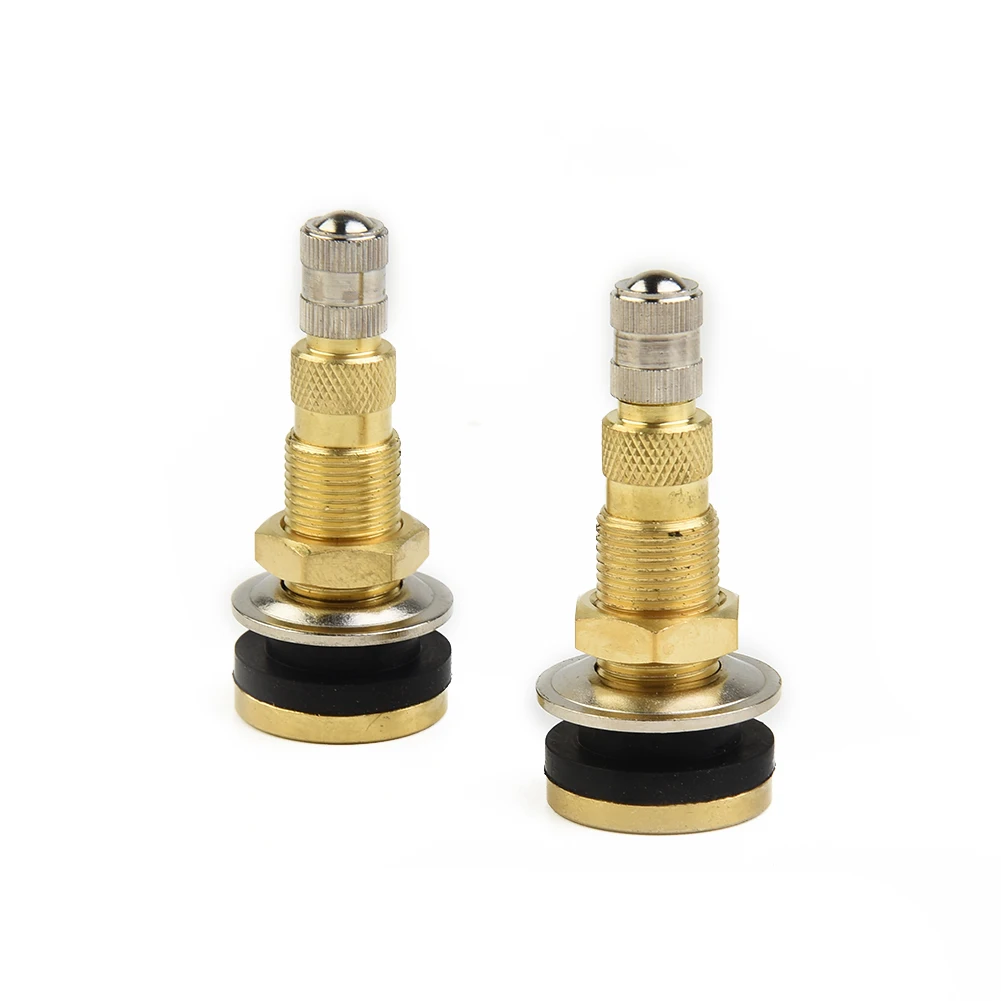 Heavy Duty Brass Valve Stem Pack for Tractor Air Liquid Tubeless Tires, TR618A, 2PCS, Fits 0 625 Valve Hole Diameter