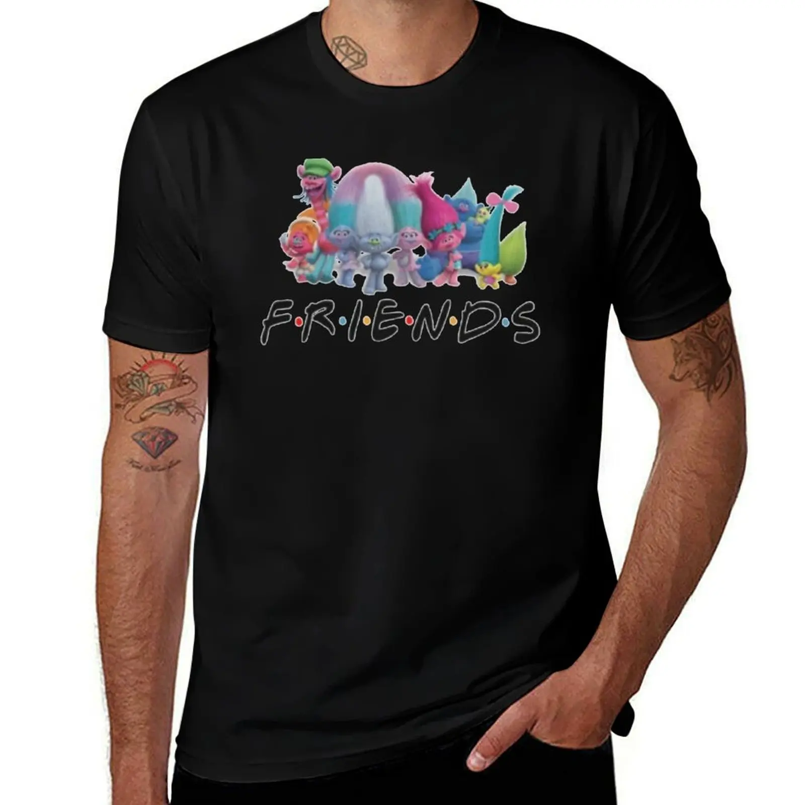 Trolls Friends T-Shirt Sports Casual Short Sleeve Cotton Tee