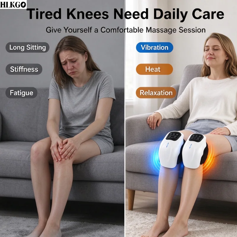 Wireless Knee Massager Heat Vibration Laser Therapy Rechargeable Adjustable Temperature Knee Joint Pain Relief Device