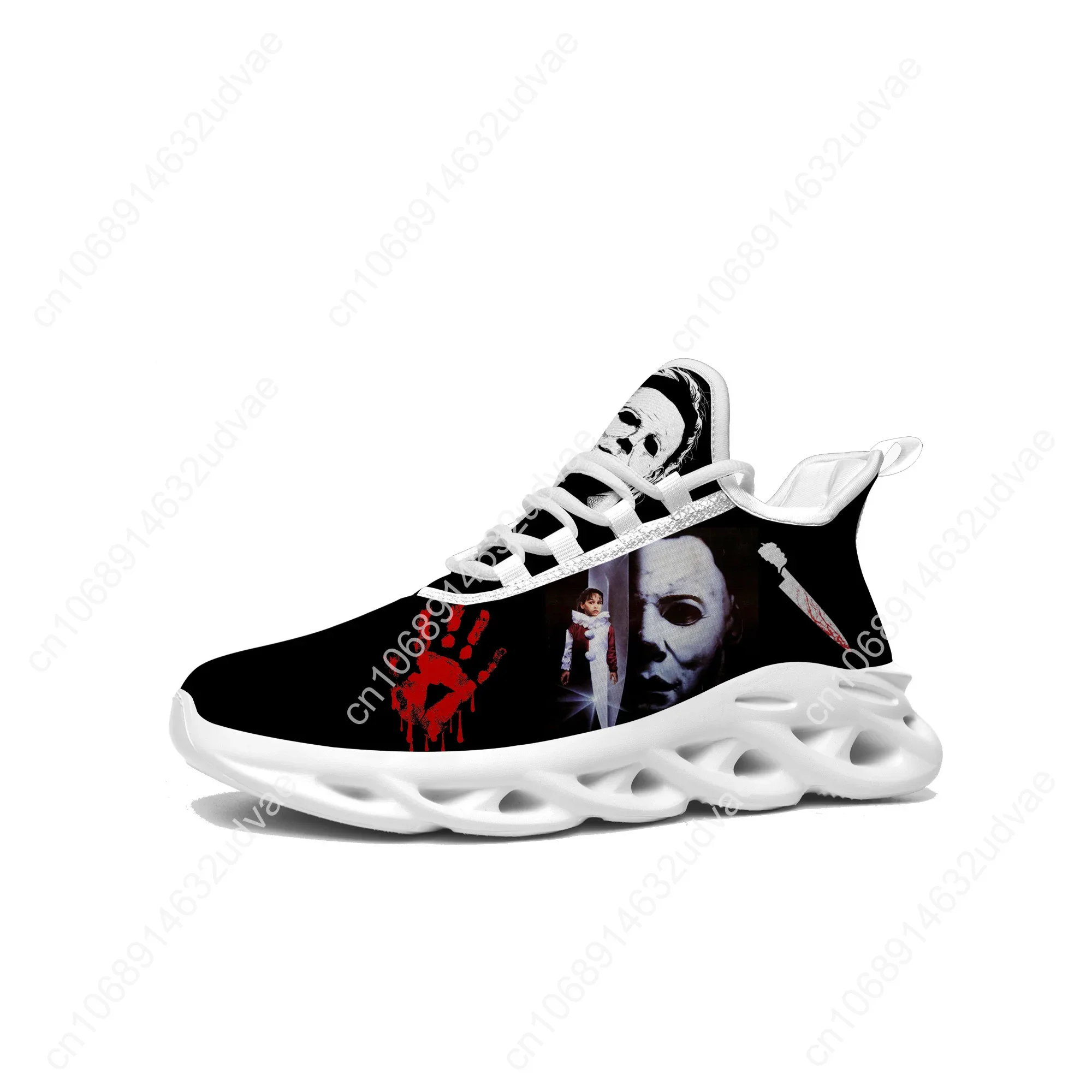 Chaussures de course de sport d'horreur personnalisées pour hommes et femmes, chaussures plates d'Halloween, Michael Myers, haute qualité, rencontre