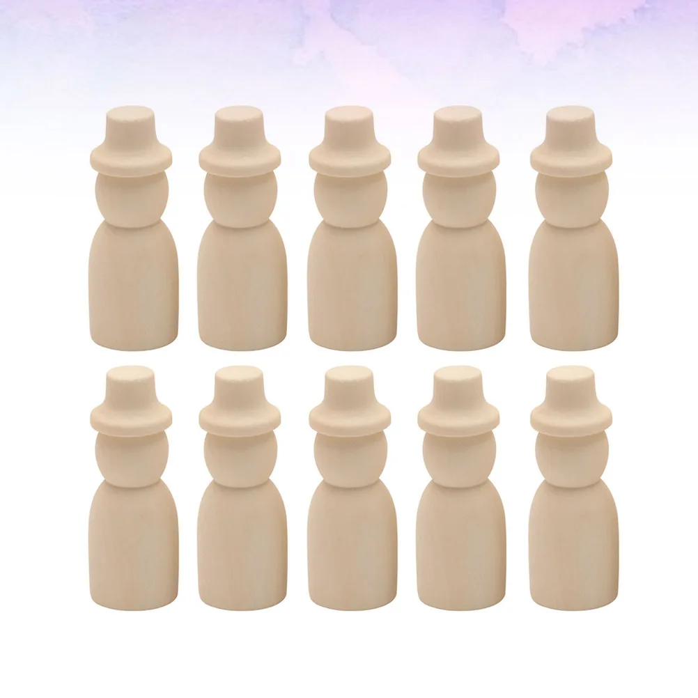 Figuras artesanales de madera coloridas para niños, marionetas decorativas suaves y ligeras de 6,5 cm para pared, ventana, puerta, mesa, estantería, 10 Uds.