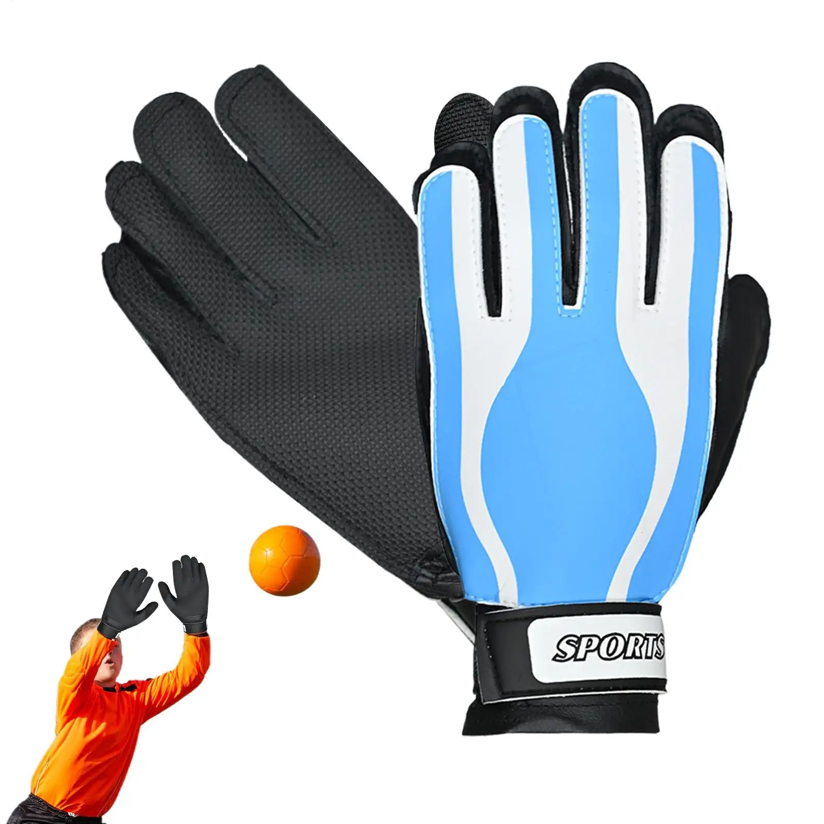 Guanti da calcio 1 paio di guanti da calcio portiere adulto assorbimento degli urti imbottito attrezzatura da allenamento per giocatori di calcio per la pratica
